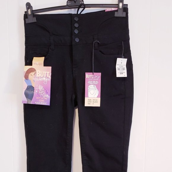 BRAND NEW Corset Back 4-Tier High-Rise Push-Up black Skinny jeans - Picture 1 of 6